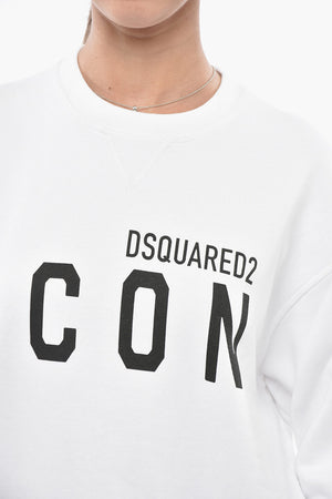 ICON Sweatshirt Mit Rundhalsausschnitt Aus Angerauter Baumwolle Mit Kontrastlogo