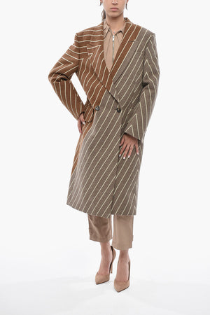 Cappotto Doppiopetto Bicolore a Righe