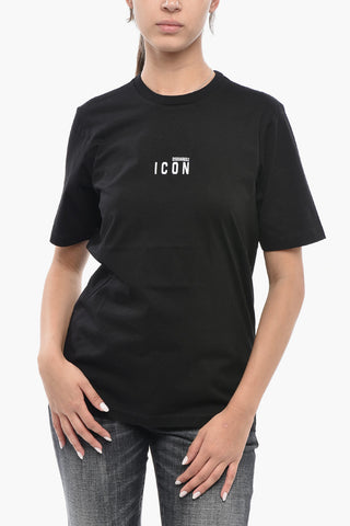 ICON Crew-Neck T-Shirt RENNY FIT Solid-Color with Printed Logo