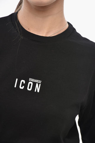 ICON Crew-Neck T-Shirt RENNY FIT Solid-Color with Printed Logo
