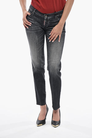 Jeans JENNIFER in Denim Stretch a Lavaggio Scuro 14cm