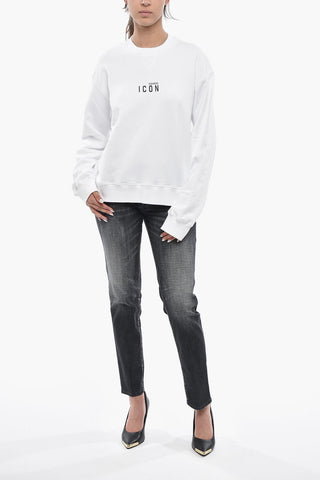 ICON Cotton Fleece Crewneck With Contrasting Logo
