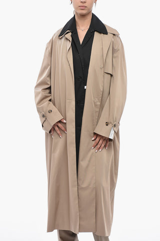 Double-Fabric Trench Coat With Removable Detail