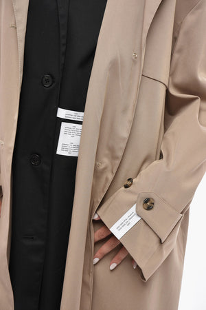 Double-Fabric Trench Coat With Removable Detail