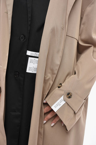 Double-Fabric Trench Coat With Removable Detail