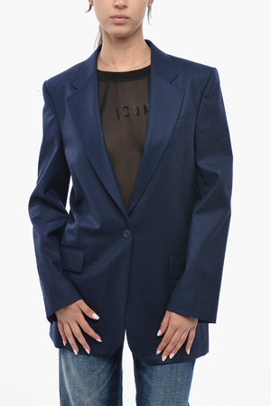 Jacke Aus Wollflanell Mit Pattentaschen