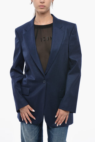 Wool Flannel Jacket With Flap Pockets