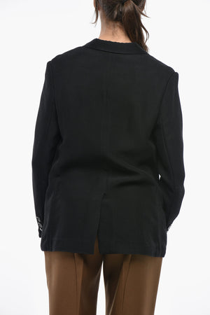 Blazer Monopetto in Lana con Rever a Lancia