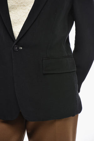 Blazer Monopetto in Lana con Rever a Lancia
