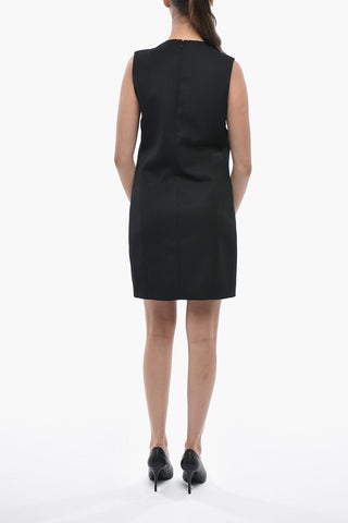 Sleeveless Virgin Wool Blend Dress with Front Zip