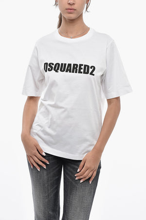 Solid-Color Crewneck T-Shirt EASY FIT with Contrasting Logo
