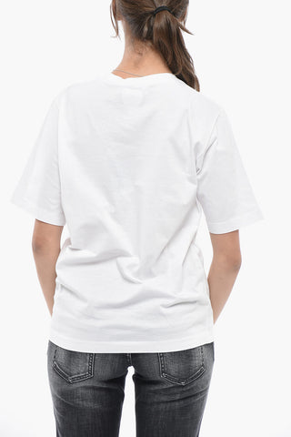 Solid-Color Crewneck T-Shirt EASY FIT with Contrasting Logo