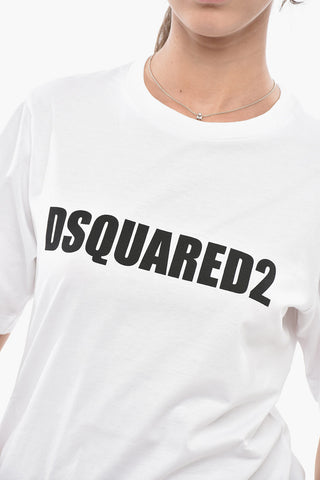 Solid-Color Crewneck T-Shirt EASY FIT with Contrasting Logo