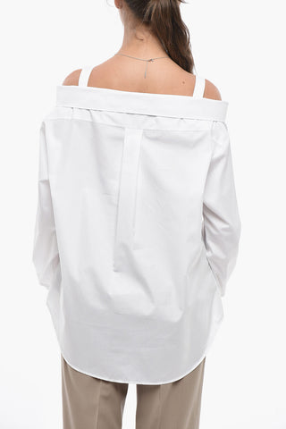 Camicia Off-Shoulder in Popeline di Cotone