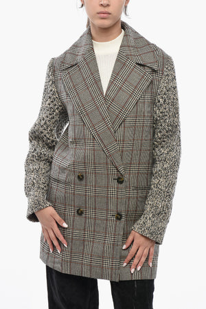Blazer Doppiopetto BLAYNEY Motivo Plaid con Maniche in Maglia