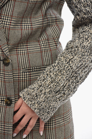 Blazer Doppiopetto BLAYNEY Motivo Plaid con Maniche in Maglia