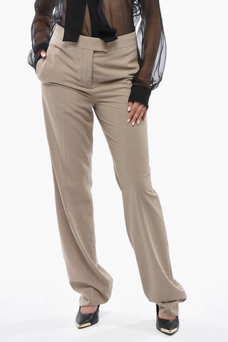 Wool Four-Pocket Trousers with Concealed Closure