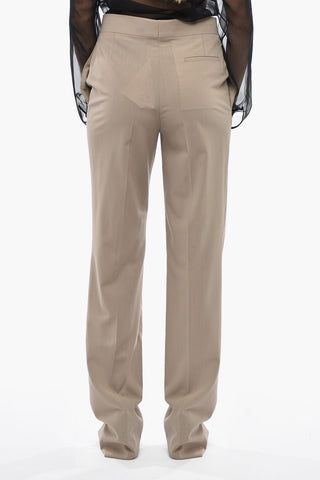 Wool Four-Pocket Trousers with Concealed Closure