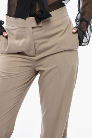 Wool Four-Pocket Trousers with Concealed Closure