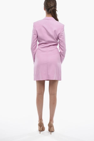 Blazer Dress in Lana a Maniche Lunghe con Zip Frontale