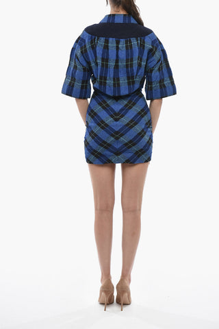 Checked Shirt Dress MABEL With Short Sleeves