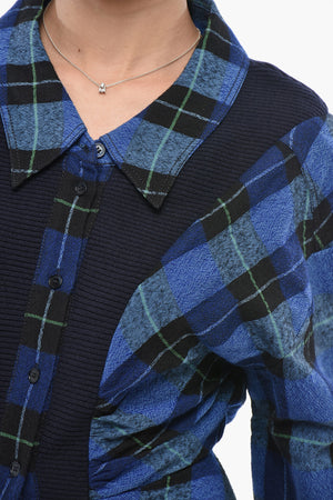 Checked Shirt Dress MABEL With Short Sleeves