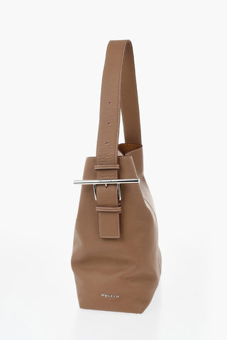 Pebbled Leather Shoulder Bag With Single Handle