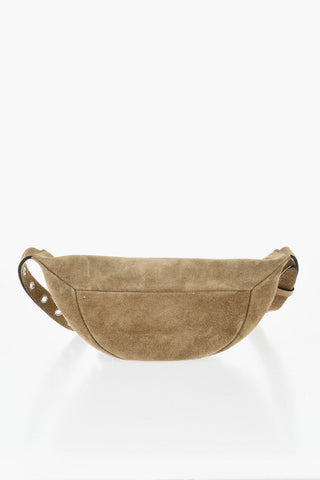 Suede Waist Bag With Studs And Zip Closure