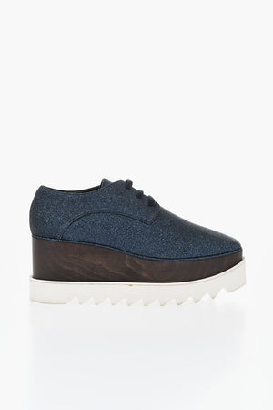 Glittered Derby Shoes ELYSE with 11cm Platform Sole