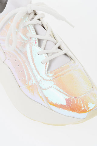 Eco-Patent Lamé Sneakers with Rubber Sole