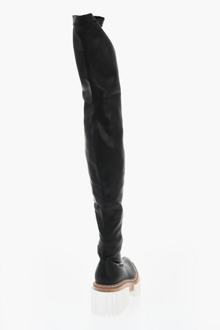 Eco-Leather Over-the-Knee Boots EMILIE with 8cm Platform Sole