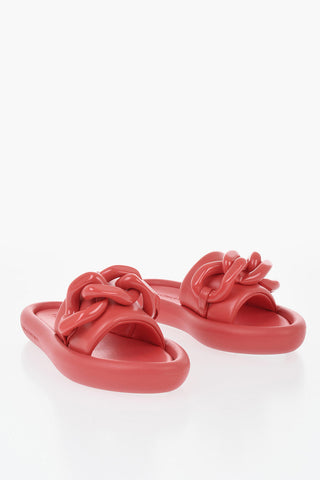 Eco-Leather Slides AIR with Chain Detail