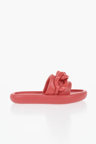 Eco-Leather Slides AIR with Chain Detail