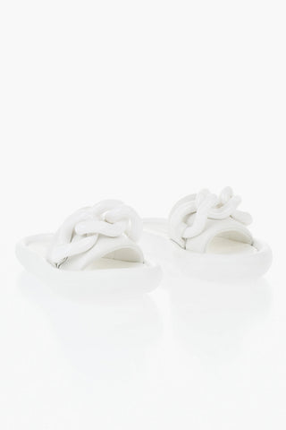 Eco-Leather Slides AIR with Chain Detail