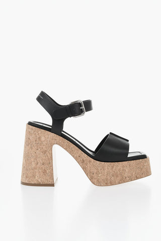 Eco-Leather Sandals SKYLA with 12cm Cork Wedge