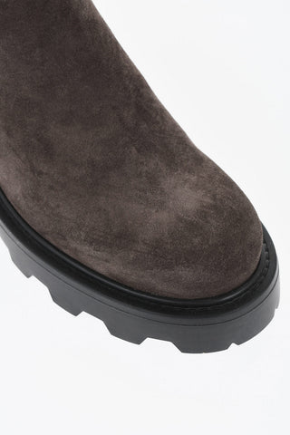 Suede Chelsea Boots With Studded Strap