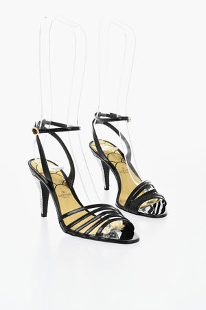 Sandalen aus Lackleder mit Schmuckabsatz 10cm