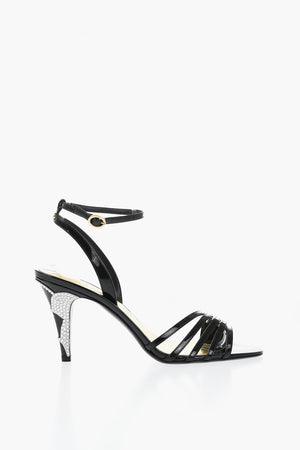 Sandalen aus Lackleder mit Schmuckabsatz 10cm