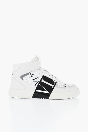High UNISEX Leather Sneakers With Logo Band