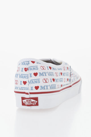 VALENTINO X VANS Low Canvas Sneakers with Monogram Pattern