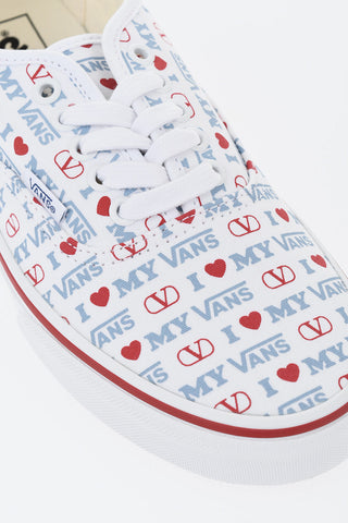 VALENTINO X VANS Low Canvas Sneakers with Monogram Pattern