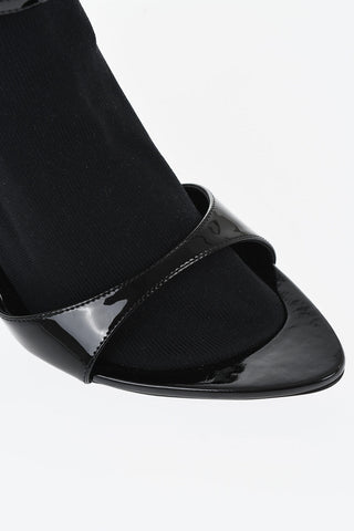 Lack-Sandalen AVENUE mit Sock-Design 11cm