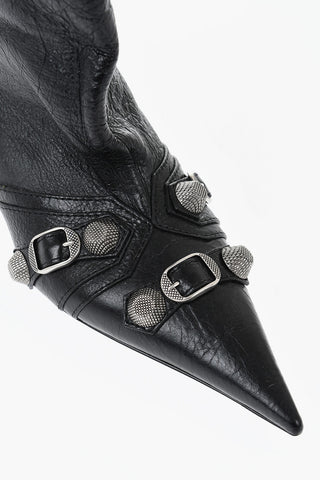 Leather Ankle Boots CAGOLE WIDE With Studs 5cm