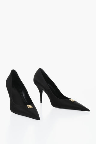 Satinpumps EDIT mit Frontmonogramm 10cm