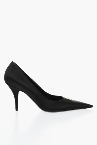 Satinpumps EDIT mit Frontmonogramm 10cm