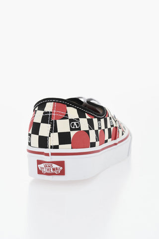 VALENTINO X VANS Low Canvas Sneakers With Checkered Pattern