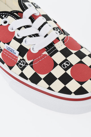 VALENTINO X VANS Low Canvas Sneakers With Checkered Pattern