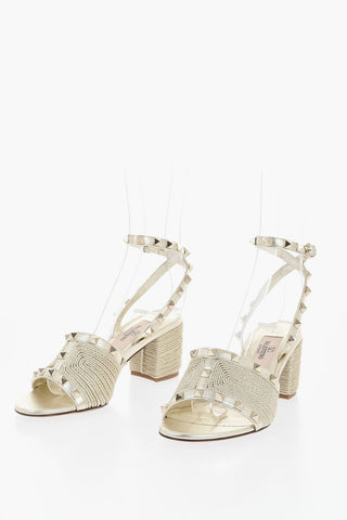 Lurex Sandals with Studded Design 6 cm
