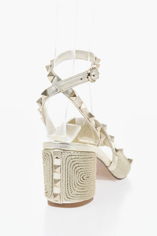 Lurex Sandals with Studded Design 6 cm