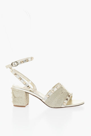 Lurex Sandals with Studded Design 6 cm